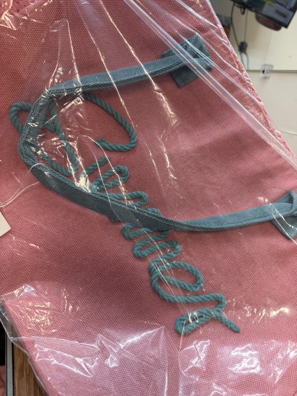 Summer Pink and Teal Tote Bag - Picture 4 of 9